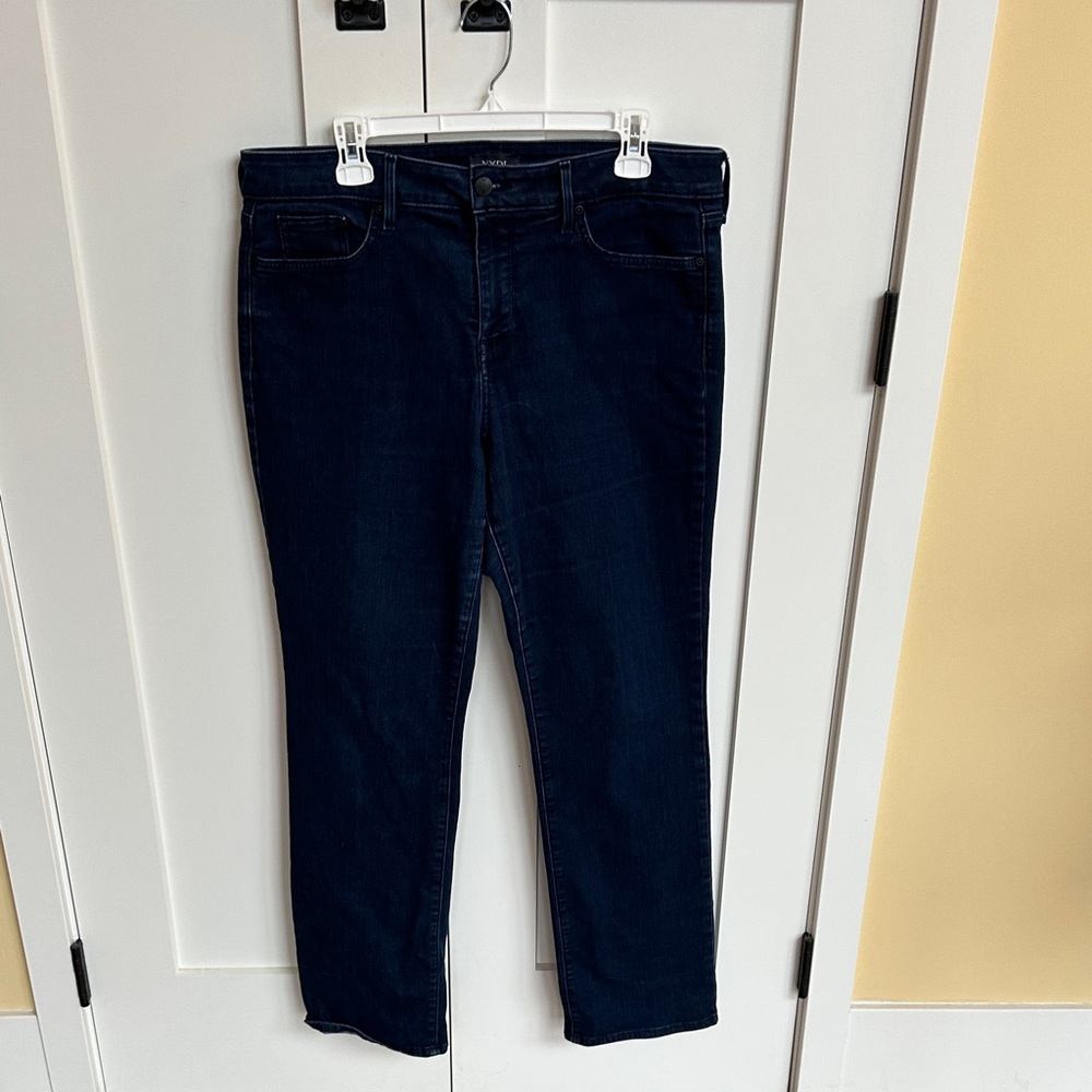 NYDJ Women's Dark Blue Flare Jeans Size 14
